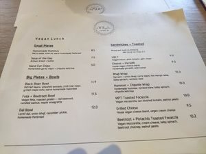 Lunch menu at All Things Nice in Marple