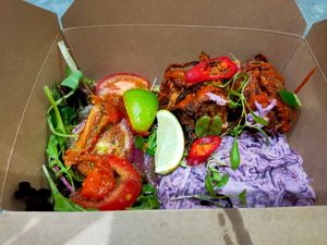 Take out onion bhaji salad. at All Things Nice in Marple