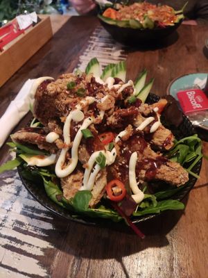 Oyster mushroom salad at Bulls Head in Marple