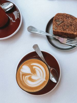Oat latte & banana bread 🍌   at Effy  in Nottingham