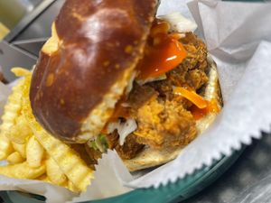 Atlas Monroe Crispy Chickn Sandwich  at Naked Vegan in Greenville