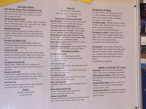 Menu  at Naked Vegan in Greenville