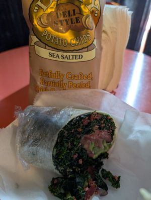 The Naked Vegan wrap. Comes with chips. at Naked Vegan in Greenville