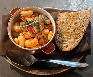 Vegan Giant Beans at GRECA Vegetarian Greek in New York City