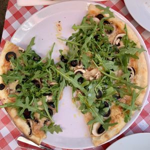 Yummy vegan pizza   at Estação Alfama Pizzaria in Lisbon