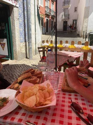 Caprese toasts are fabulous!  at Estação Alfama Pizzaria in Lisbon