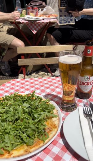Incredible vegan pizza   at Estação Alfama Pizzaria in Lisbon