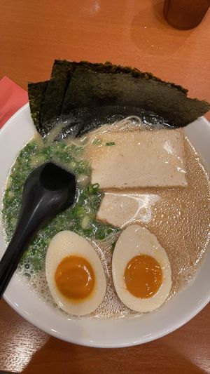 Vegan ramen with vegan egg at Ramen Danbo in Naha