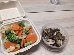 Side of veggie and mushrooms at Drastix in Hollywood