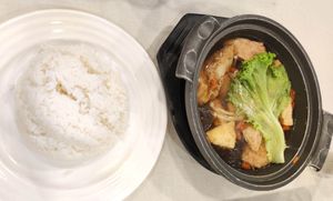 Bak Kut Teh Soup with Rice (Lion Mushroom - not vegan) at D'life 蔬食 - Somerset  in Central Singapore