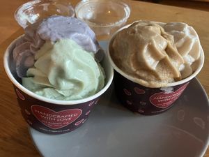 lavender, mint, salted caramel, and tantric tart  at Yoga-urt - Santa Monica in Santa Monica