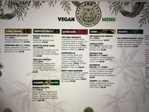 Vegan Menu #Veganuary at Jungle Street Kitchen in Lichfield