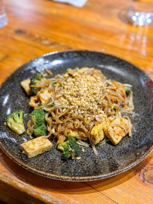 Vegan pad thai with veggies and tofu  at Khao San Road in Toronto