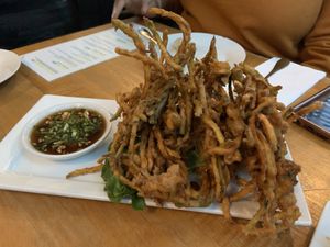 Squash fritters at Khao San Road in Toronto