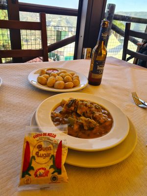 For potaje you get also a bag of local gofio if you want to add some. at El Rincón de Marcos in Gran Canaria