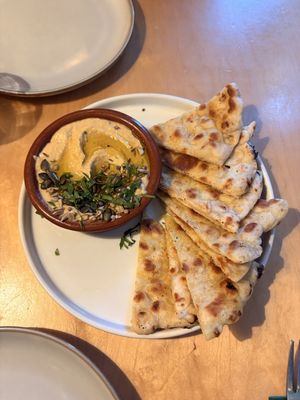 Flatbread and hummus   at The Garden of Easton in Bristol