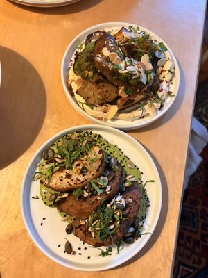 Top - artichoke with creamy cashews, Bottom - celeriac   at The Garden of Easton in Bristol