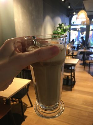 chai latte at Copper Branch in Utrecht