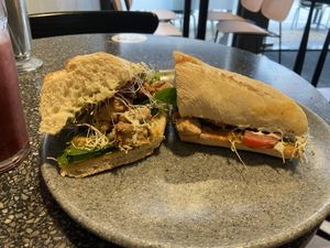 Pistolet with marinated shii-take: tasty, with pork-like shii-take  at Copper Branch in Utrecht