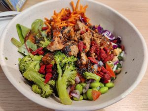 Asian shiitake bowl without shiitake at Copper Branch in Utrecht