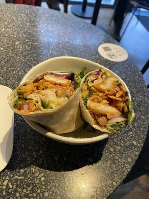 Crispy wrap: quite tasty, but lacks some veggies. There were nachos in there for extra crispyness. at Copper Branch in Utrecht