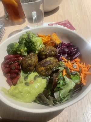 Bowl with falafel   at Copper Branch in Utrecht