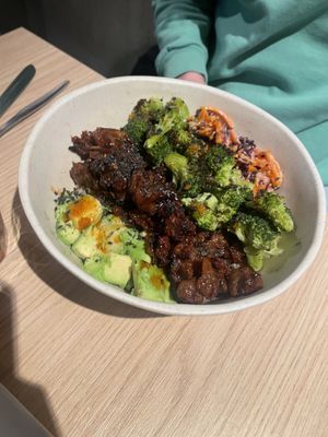 Bowl with crispy shiitake mushrooms   at Copper Branch in Utrecht