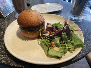 Blue burger. It has become tiny! And the taste is less good than before.  at Copper Branch in Utrecht