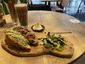 Try-before-you-die truffle burger: tasty. The hot chocolate with whipped cream was good as well. at Copper Branch in Utrecht