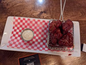 BBQ wings - so filling! at Seitan's in Edmonton