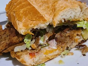 Po boy sandwich. 3/5 at Seitan's in Edmonton