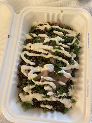 Falafel power bowl  at Seitan's in Edmonton