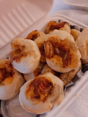 Doughy little kimchi bites at Seitan's in Edmonton