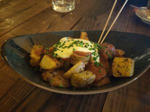 Patatas Bravas at Amarre Marina in Barcelona