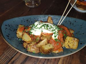 Patatas Bravas at Amarre Marina in Barcelona