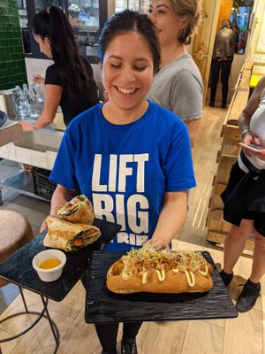 Happy Chicken wrap and hot dog  at Amarre Marina in Barcelona