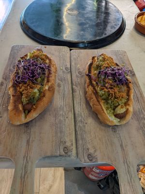 Two hot dogs .......  at Amarre Marina in Barcelona