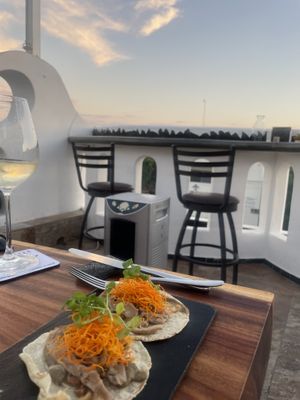 The Mushroom and lentil tacos were soo tasty   at Metxcalli in Oaxaca