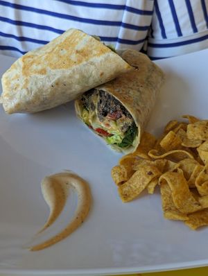 Cheeseburger wrap at Sweet Vegan Bakes in Chicago