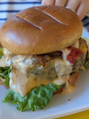 The best Burger at Sweet Vegan Bakes in Chicago