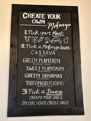 One of menu boards,  other was meat. at Casa Del Mofongo in Bethlehem