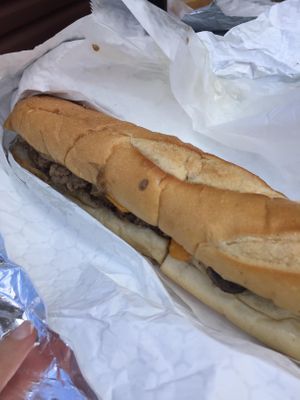 The huge cheezsteak at Eddis & Sons Cheesesteaks in Jacksonville