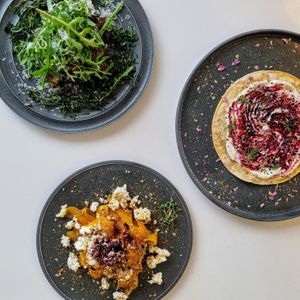 Selection seasonal food that varies with the turn of the sun with the gifts of earth that are at their best each rotating season.  at Sono Matseljur in Reykjavik