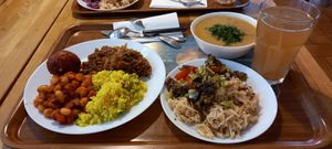 The bundle: soup, main dish, salad at Vega in Warsaw