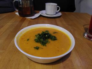 Allegedly a dhal but bearing a close resemblance to Polish bean soup at Vega in Warsaw