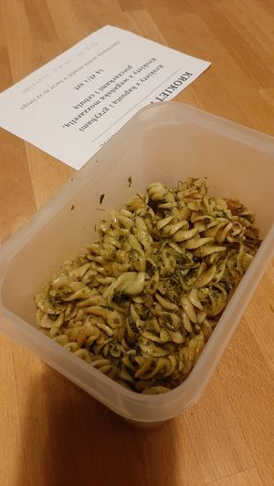 Pasta with pesto at Vega in Warsaw