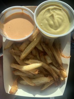 Fries with Dijon Mustard and Special Sauce at Zonk Burger in Fort Worth