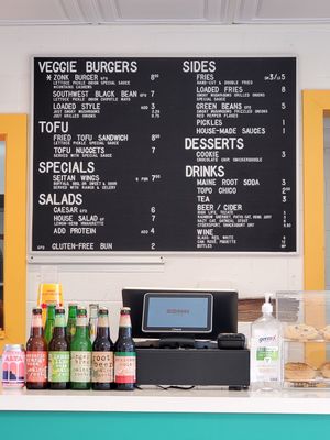 Menu options. at Zonk Burger in Fort Worth