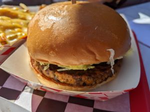 French onion burger at Zonk Burger in Fort Worth