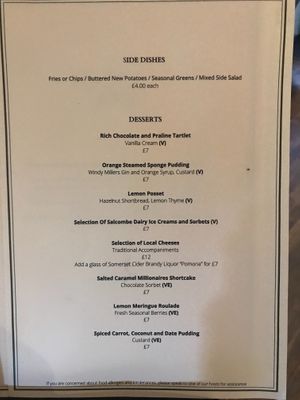 Two vegan desserts.  at Haselbury Mill in Crewkerne